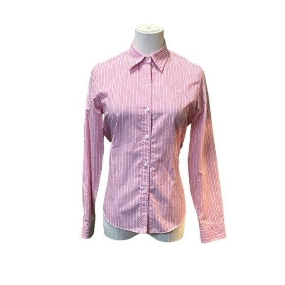 Brooks Brothers Long Sleeve Spread Collar Cotton Blend Pink Woven Short Size 8/P - Picture 1 of 5